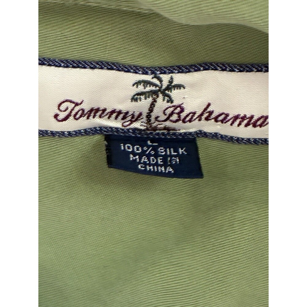 Tommy Bahama Men’s Green 100% Silk Shirt Size Large - Picture 6 of 7